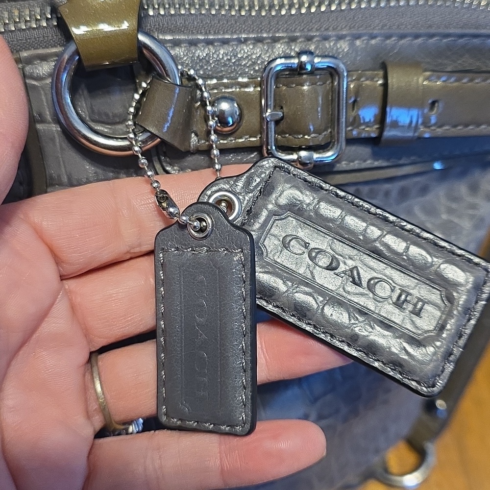 Coach Madison Crocodile Embossed Leather Satchel - Picture 15 of 16
